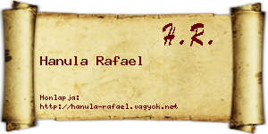 Hanula Rafael névjegykártya